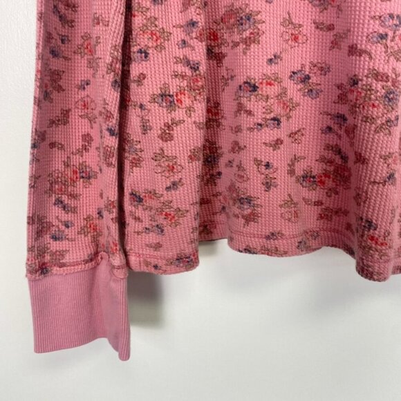 Sundance Pink Floral Waffle Knit Thermal Long Sleeve - Picture 5 of 11